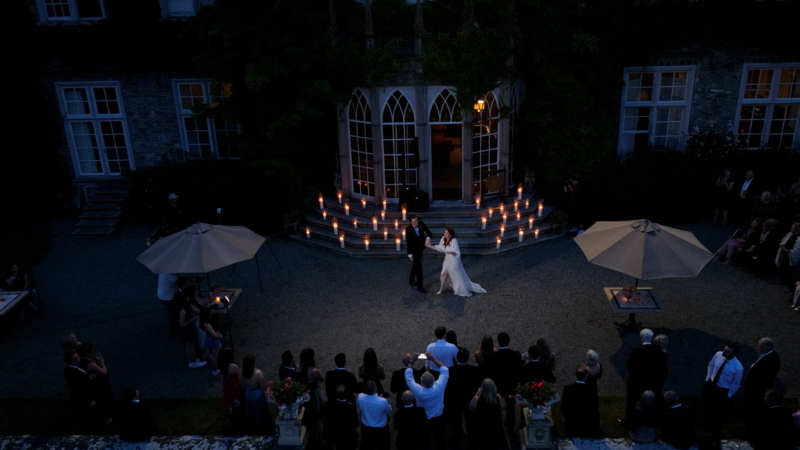 Outdoor wedding ceremony at Luttrellstown